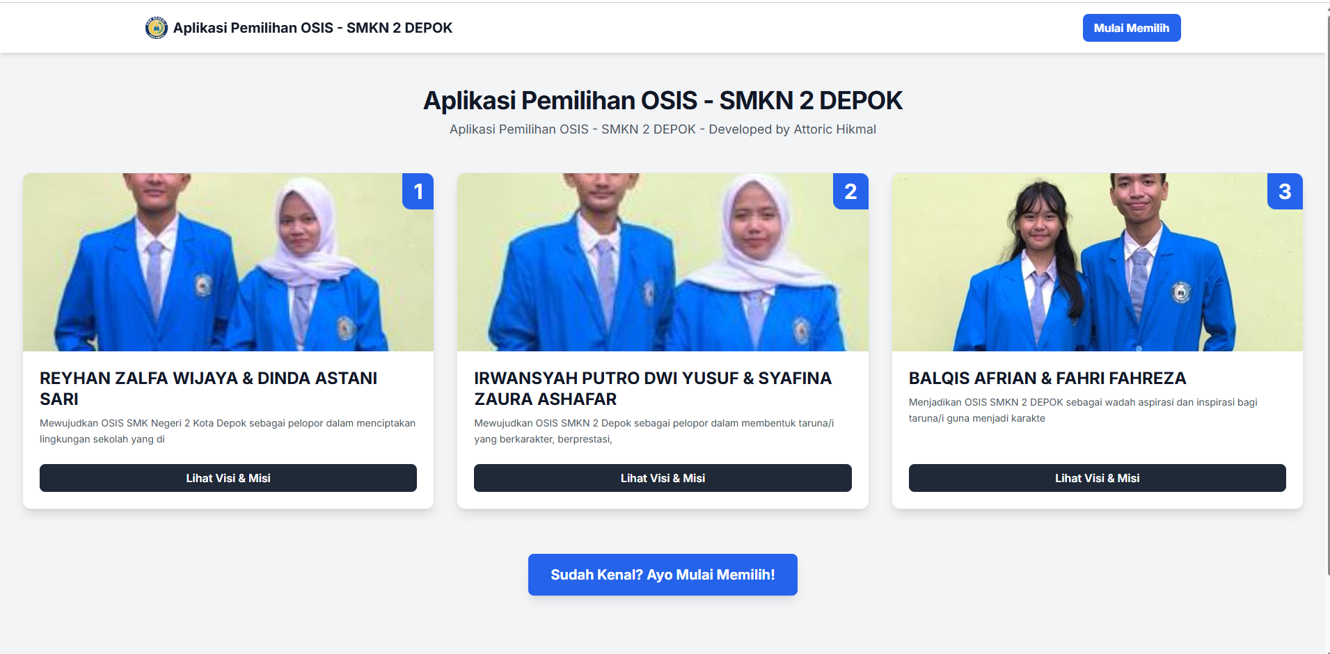 Aplikasi Pemilihan OSIS Berbasis QR Code